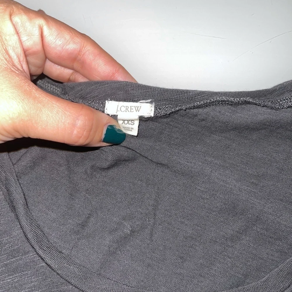 J. Crew Charcoal Gray Sequin Stripe Tee